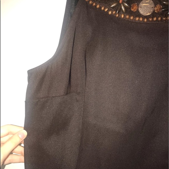Dress barn brown beaded midi dress - Picture 5 of 6